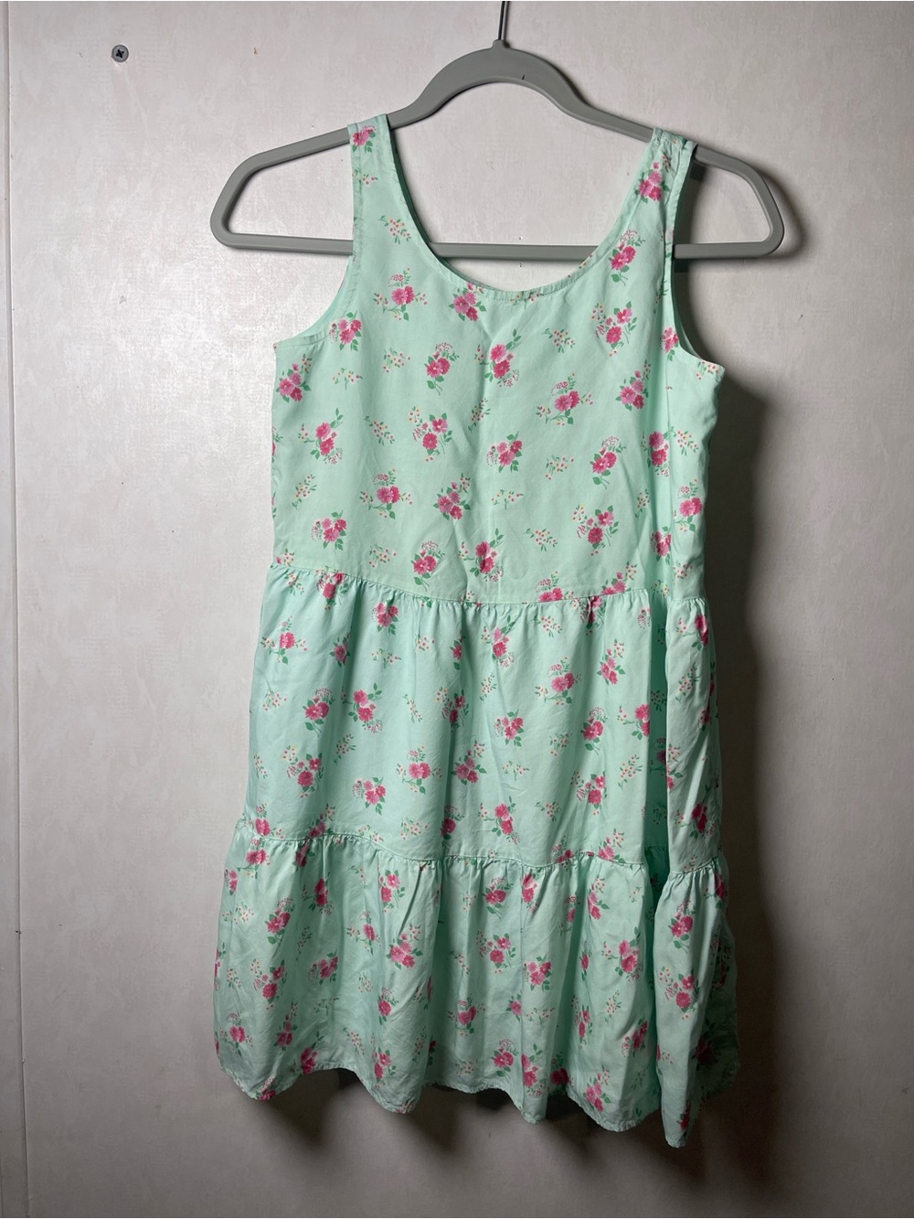 GAP Mint Green Floral Tiered Dress